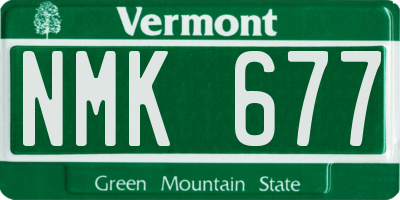 VT license plate NMK677