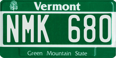 VT license plate NMK680