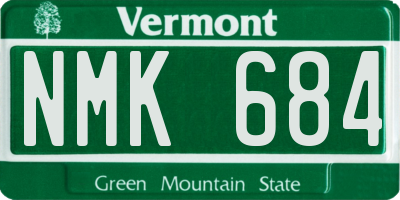 VT license plate NMK684