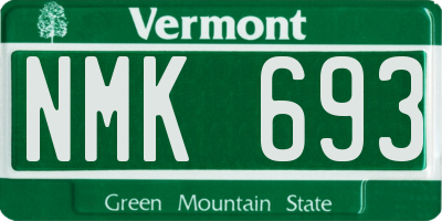 VT license plate NMK693