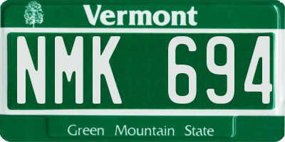 VT license plate NMK694