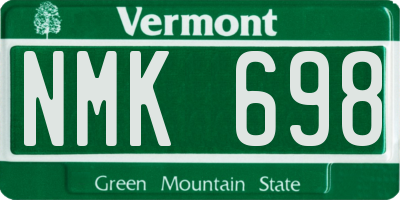 VT license plate NMK698