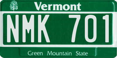 VT license plate NMK701