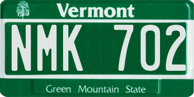 VT license plate NMK702