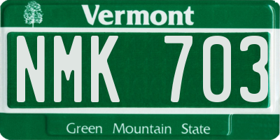 VT license plate NMK703