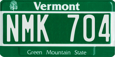 VT license plate NMK704