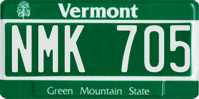VT license plate NMK705