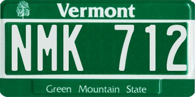 VT license plate NMK712