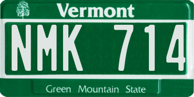 VT license plate NMK714