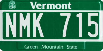VT license plate NMK715