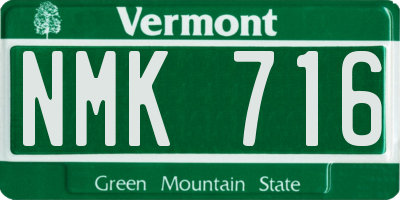 VT license plate NMK716