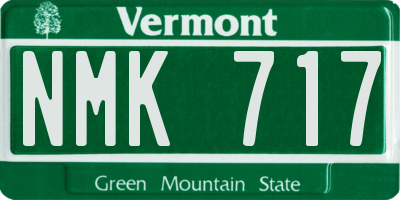 VT license plate NMK717