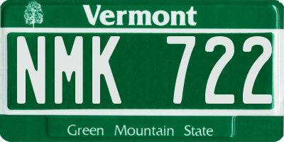 VT license plate NMK722