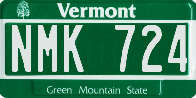 VT license plate NMK724