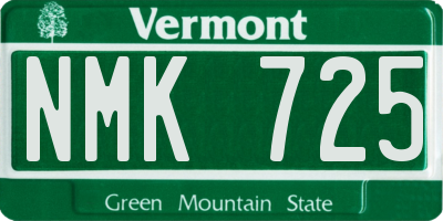 VT license plate NMK725
