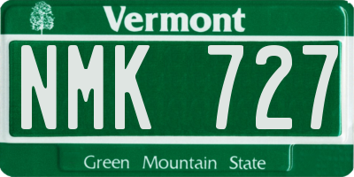 VT license plate NMK727