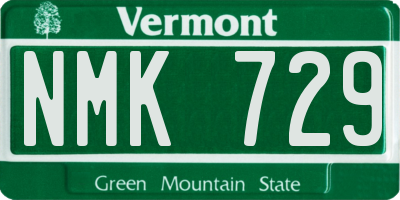 VT license plate NMK729
