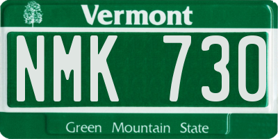 VT license plate NMK730