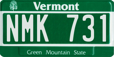 VT license plate NMK731