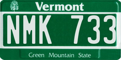 VT license plate NMK733
