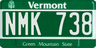VT license plate NMK738