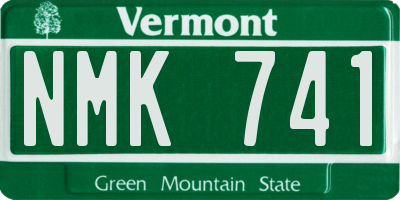 VT license plate NMK741