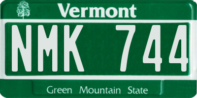 VT license plate NMK744