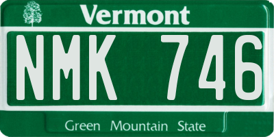 VT license plate NMK746