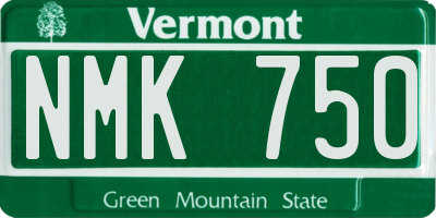 VT license plate NMK750