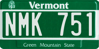 VT license plate NMK751