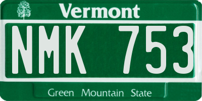 VT license plate NMK753
