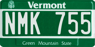 VT license plate NMK755