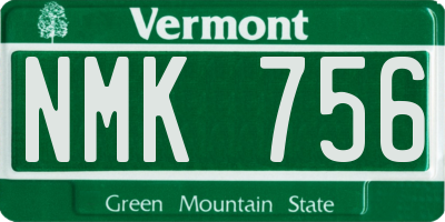 VT license plate NMK756