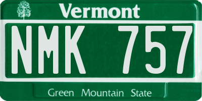VT license plate NMK757