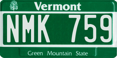 VT license plate NMK759