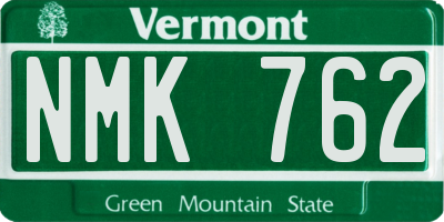 VT license plate NMK762