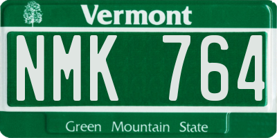VT license plate NMK764