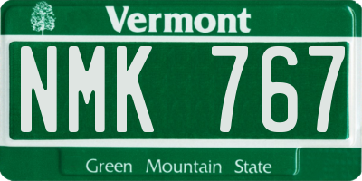 VT license plate NMK767
