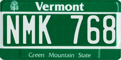 VT license plate NMK768