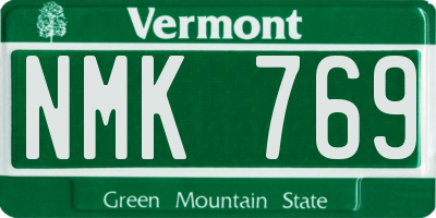 VT license plate NMK769
