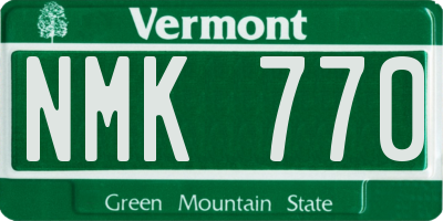VT license plate NMK770