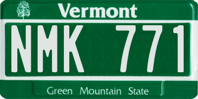 VT license plate NMK771