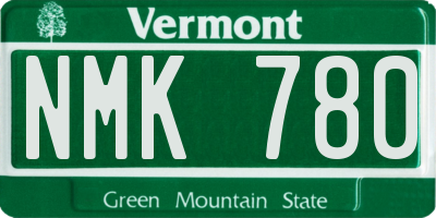 VT license plate NMK780