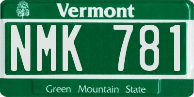 VT license plate NMK781