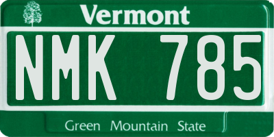 VT license plate NMK785