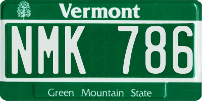 VT license plate NMK786