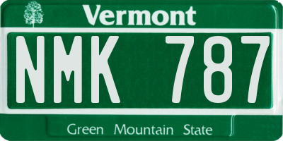 VT license plate NMK787