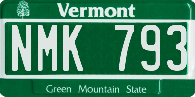 VT license plate NMK793
