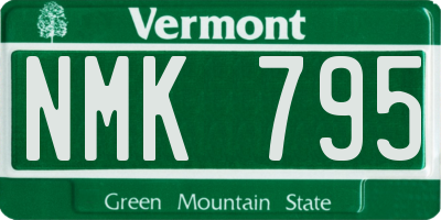 VT license plate NMK795