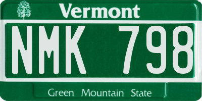 VT license plate NMK798
